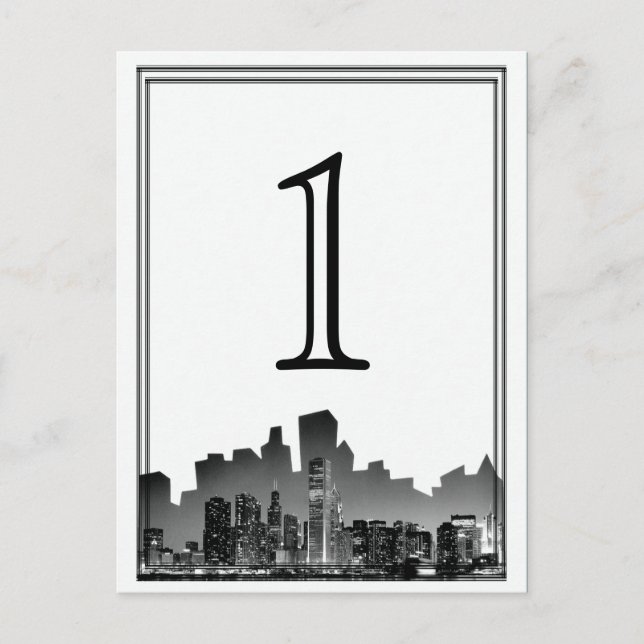 Chicago Destination Wedding Bordsnummer (Framsida)