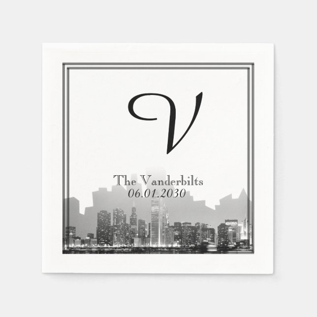 Chicago Destination Wedding Napkin Pappersservett (Framsidan)