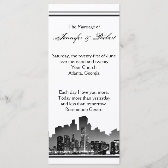 Chicago Destination Wedding Program (Framsida)