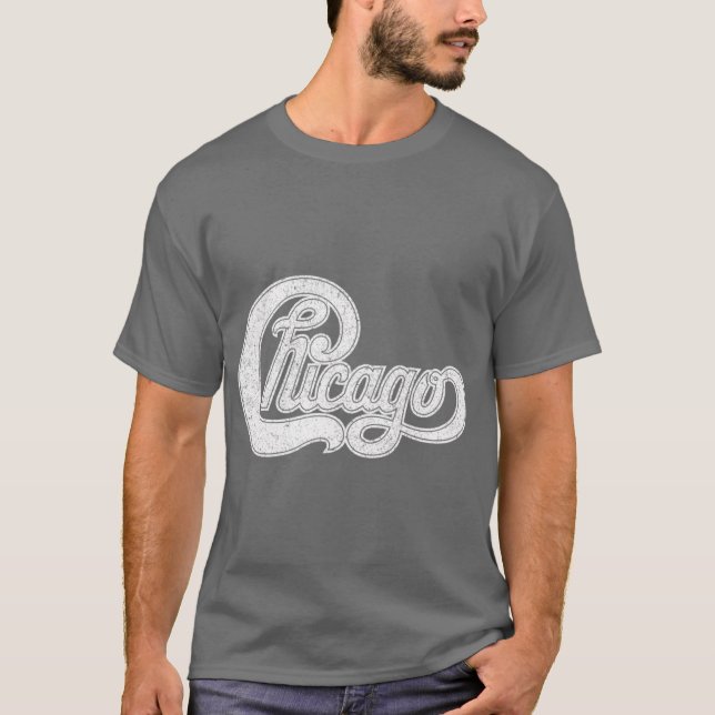 Chicago--Distress-stil T Shirt (Framsida)
