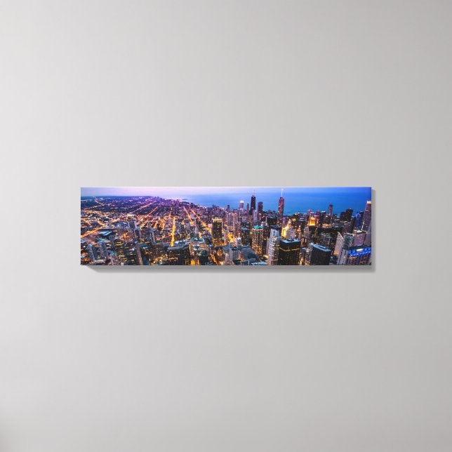 Chicago Downtown Aerial View Skyline Canvas (Framsida)