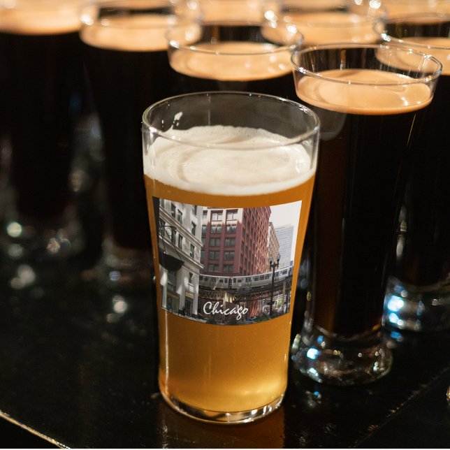 Chicago Elevated Loop Tåg Photo Glaskopp (In Situ)