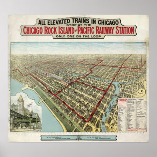 Chicago Elevated Tåg (Poole) 1897 - ÅLDRAS BMB Poster