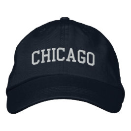 Chicago Embroized justerable Cap Navy Blue Broderad Keps