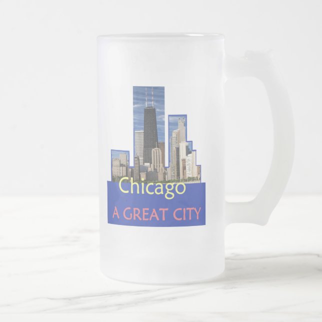 CHICAGO en underbar stadsmugg Frostat Ölglas (Höger)