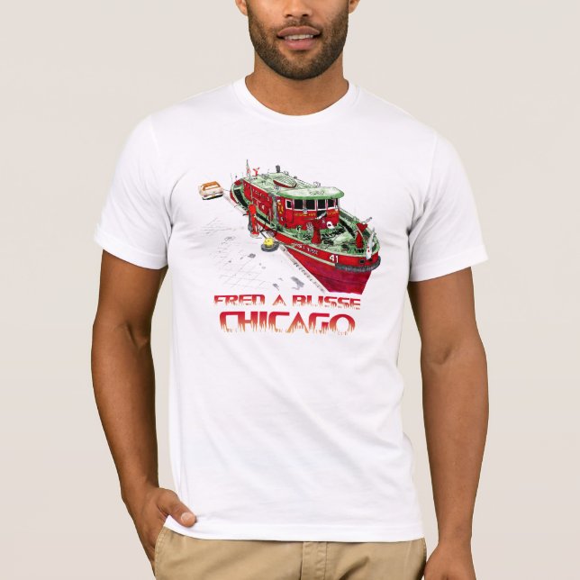 Chicago Fire Boat Tee Shirt (Framsida)