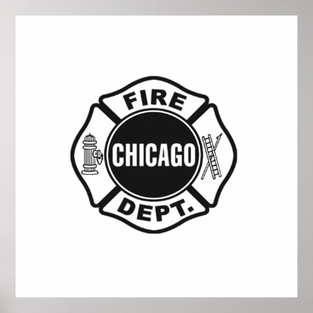 Chicago Fire Dept Black Logotyp Poster (Framsidan)