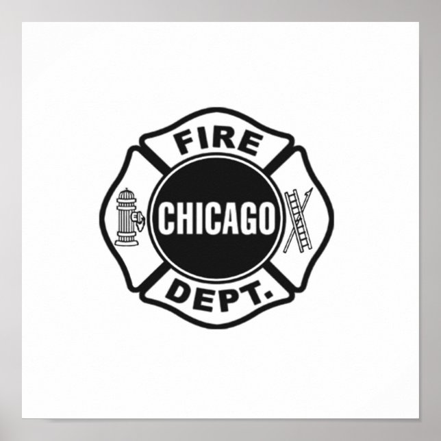Chicago Fire Dept Black Logotyp Poster (Framsidan)