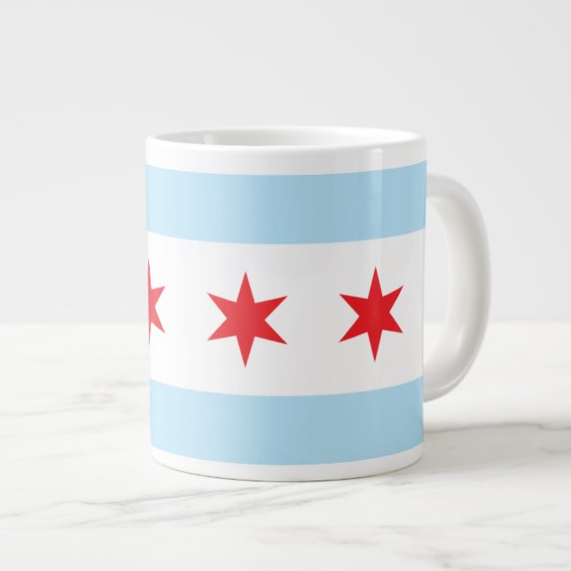 Chicago Flag Jätte Mugg Jumbo Mugg (Framsida höger)
