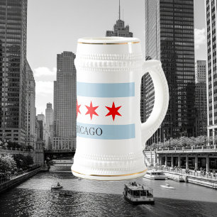 Chicago-flagg ölkrus med anpassad text sejdel