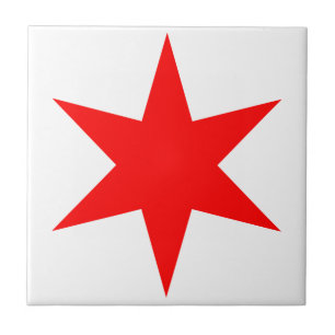 Chicago Flagga 6-PoWN Star Kakelplatta