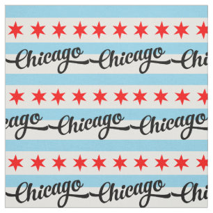 Chicago Flagga Anpassningsbar Cotton Mönster Desi Tyg