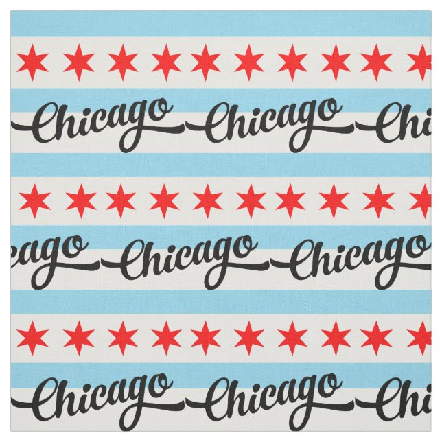 Chicago Flagga Anpassningsbar Cotton Mönster Desig Tyg (Provkarta)