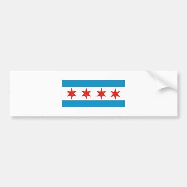 chicago flagga bildekal (Framsidan)