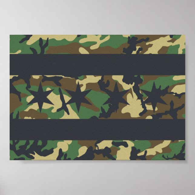 Chicago Flagga Camo Design Poster (Framsidan)