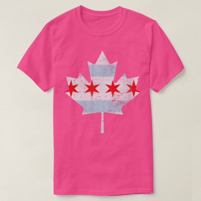 Chicago Flagga Canadian Maple Löv Canada T Shirt (Design framsida)