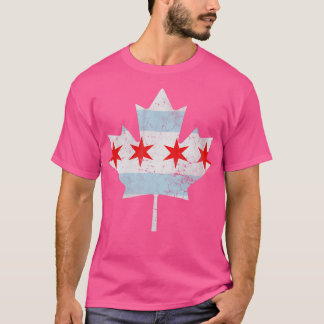 Chicago Flagga Canadian Maple Löv Canada T Shirt