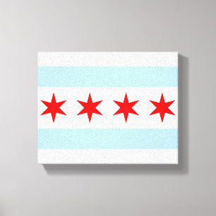 Chicago Flagga Canvas Art