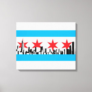 Chicago flagga canvastryck