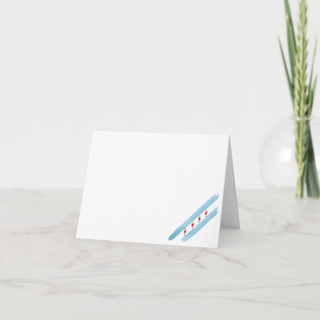 Chicago Flagga Card Blank Helgkort (Framsida)