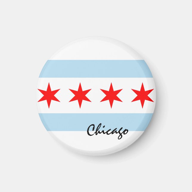 Chicago Flagga, City & Illinois State USA/sport Magnet (Framsidan)