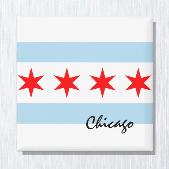 Chicago Flagga, City & Illinois State USA/sport Magnet (Skapare uppladdad)