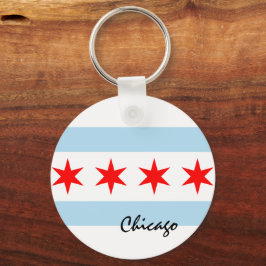 Chicago Flagga, City & Illinois State USA/sport Nyckelring