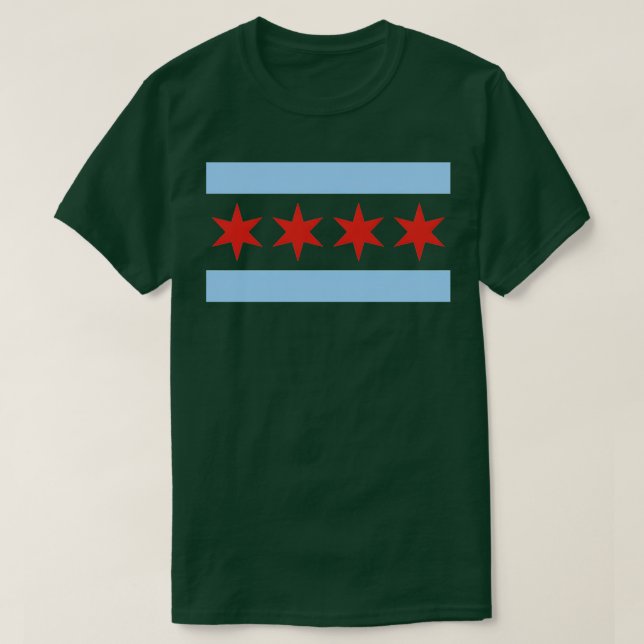 Chicago Flagga City of Chicago TShirt 4 T Shirt (Design framsida)