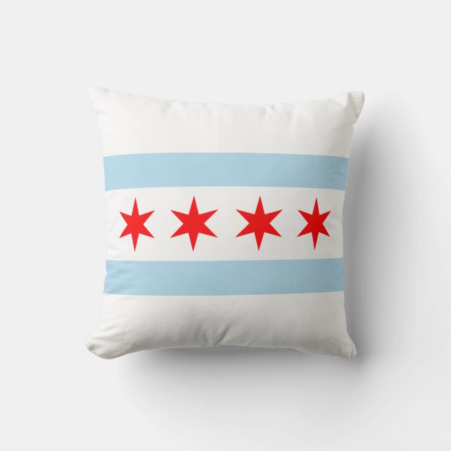 Chicago Flagga City Souvenir Kudde (Framsida)