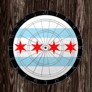 Chicago Flagga Dartboard & Illinois/USA-spelkort Darttavla