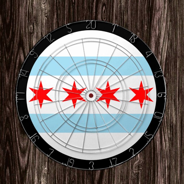 Chicago Flagga Dartboard & Illinois/USA-spelkort Darttavla (Skapare uppladdad)