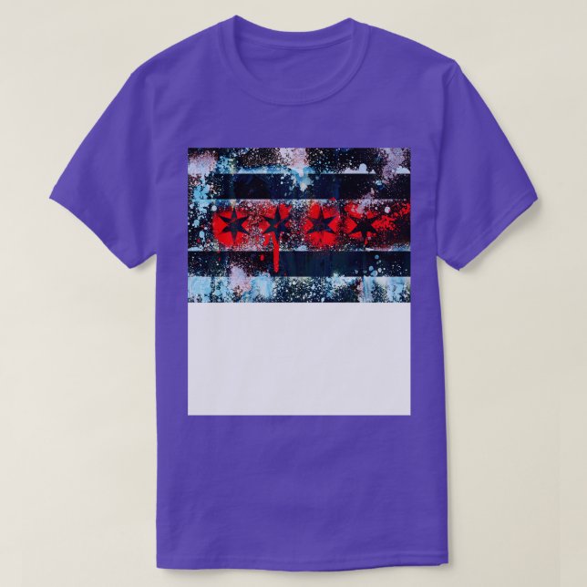 Chicago Flagga Graffiti Spray Paint T Shirt (Design framsida)