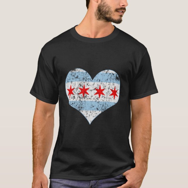 Chicago Flagga he Faded T Shirt (Framsida)