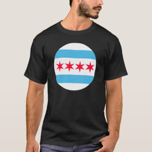 Chicago Flagga Inspired Retro City Pride Design T Shirt