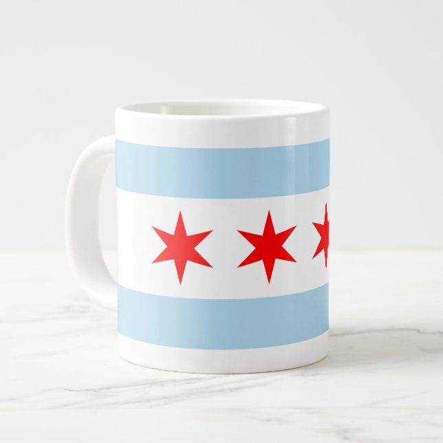 Chicago Flagga Jumbo Mugg (Framsida vänster)