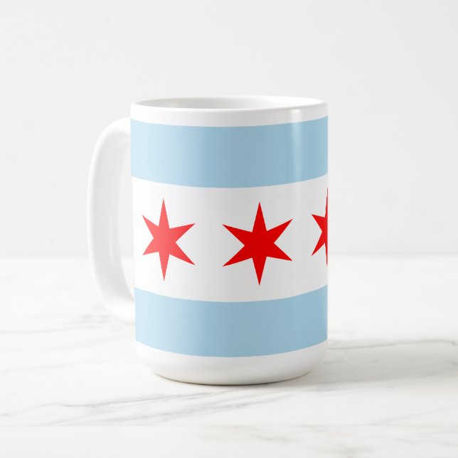 Chicago Flagga Kaffemugg (Framsida vänster)