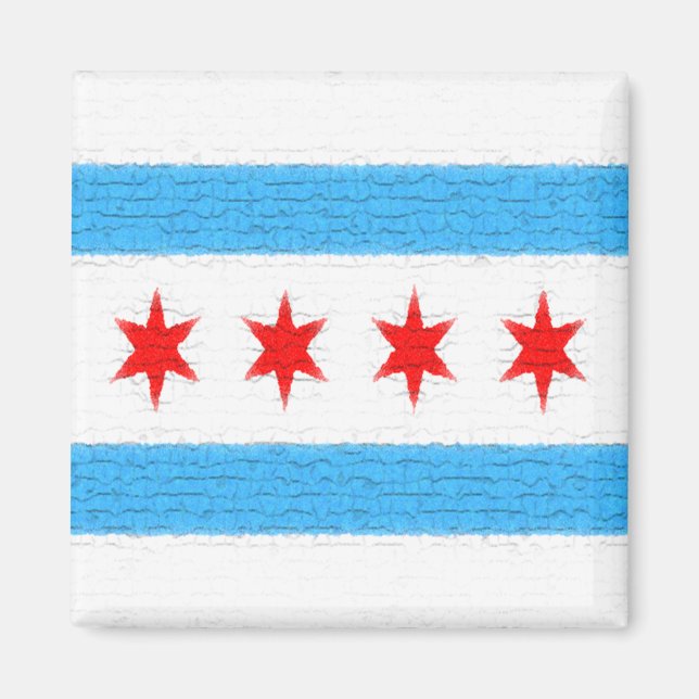 Chicago Flagga Magnet (Framsidan)