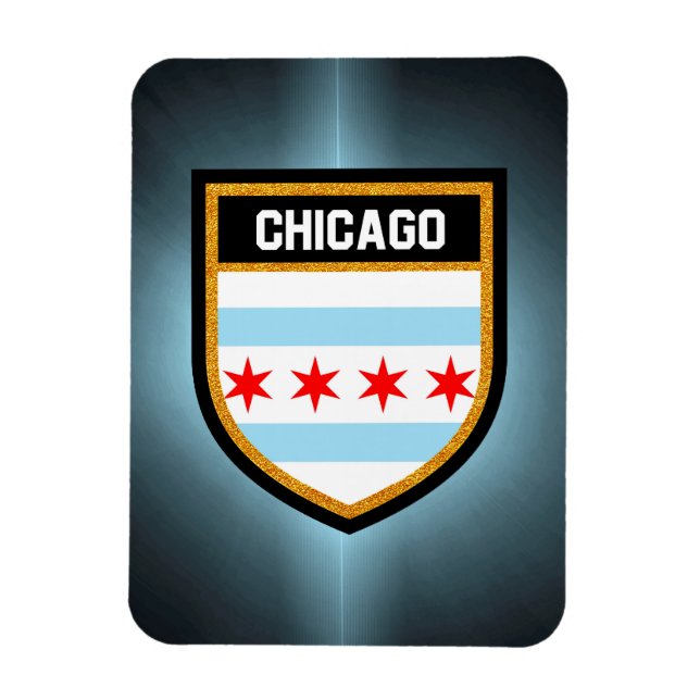 Chicago Flagga Magnet (Vertikal)