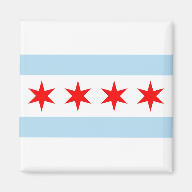 Chicago Flagga Magnets Magnet (Framsidan)