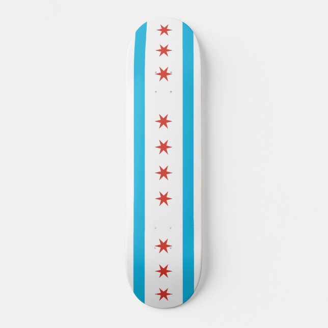 Chicago flagga mini skateboard bräda 18,7 cm (Framsida)