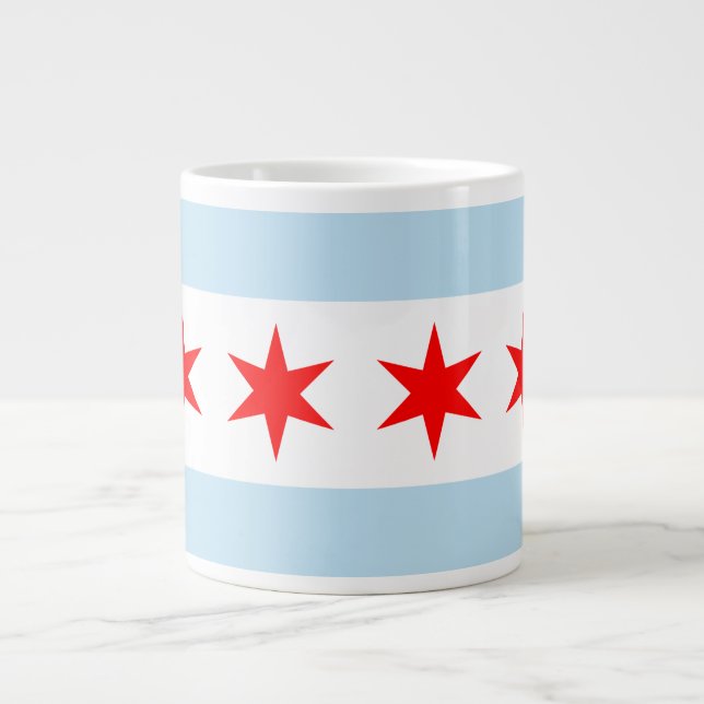 Chicago Flagga Mugg Jumbo Mugg (Framsidan)