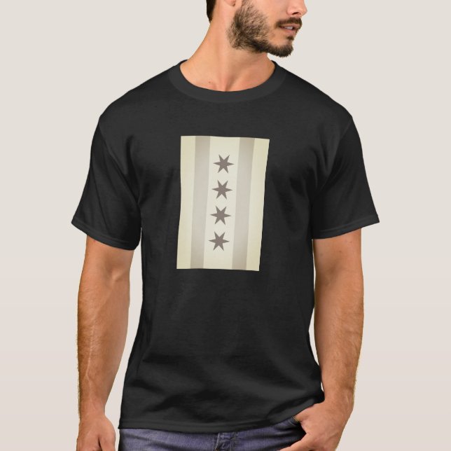 Chicago Flagga Noir T-Shirt (Framsida)