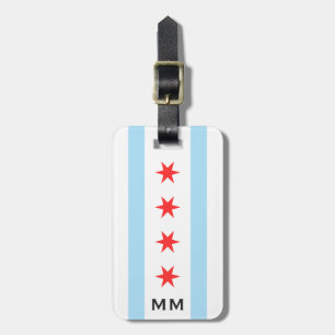 Chicago flagga och monogram bagagebricka