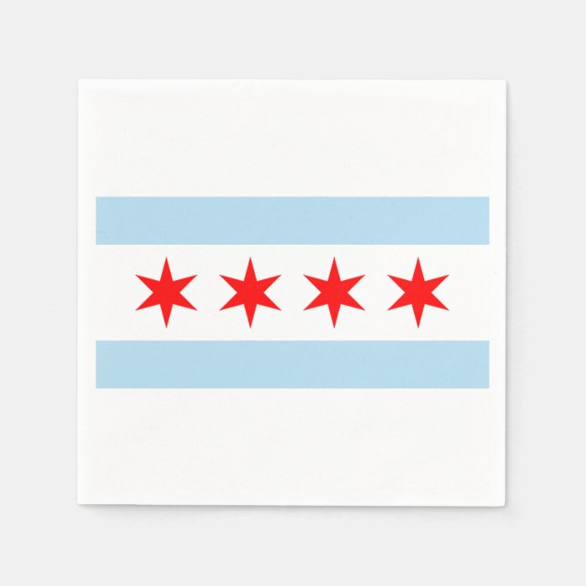 Chicago Flagga Pappersservett (Framsidan)