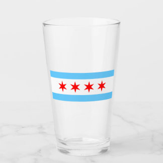 Chicago Flagga Pint Glass Glaskopp