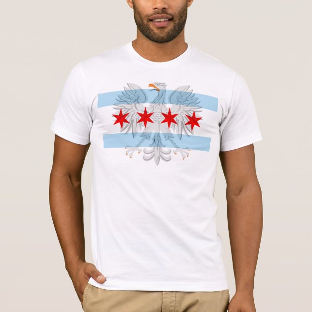 Chicago Flagga polska Eagle T-shirt (Framsida)