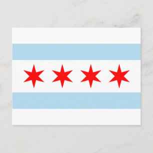 Chicago Flagga Postkort Vykort