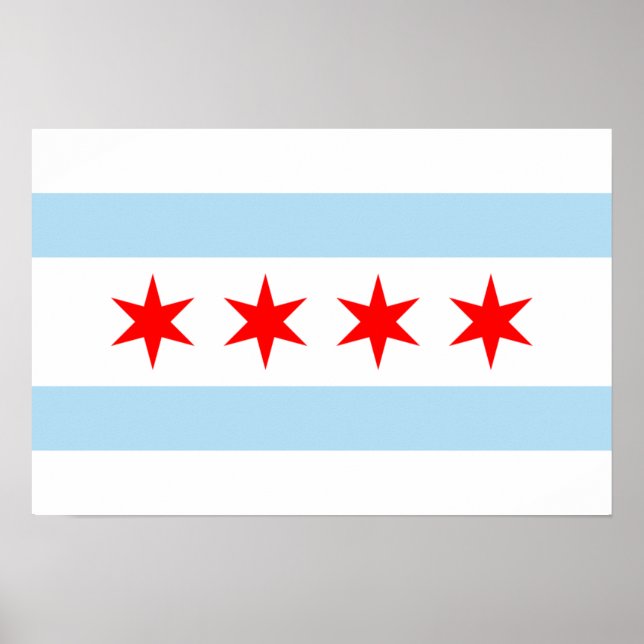 Chicago Flagga Print Poster (Framsidan)
