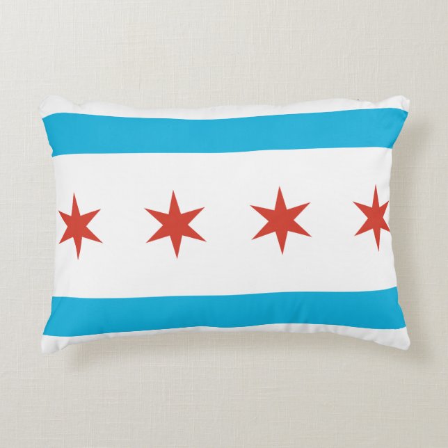 Chicago flagga prydnadskudde (Framsidan)