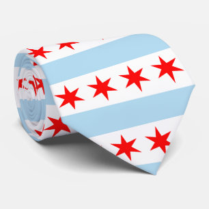 Chicago Flagga Rand och Stars Mönster Slips